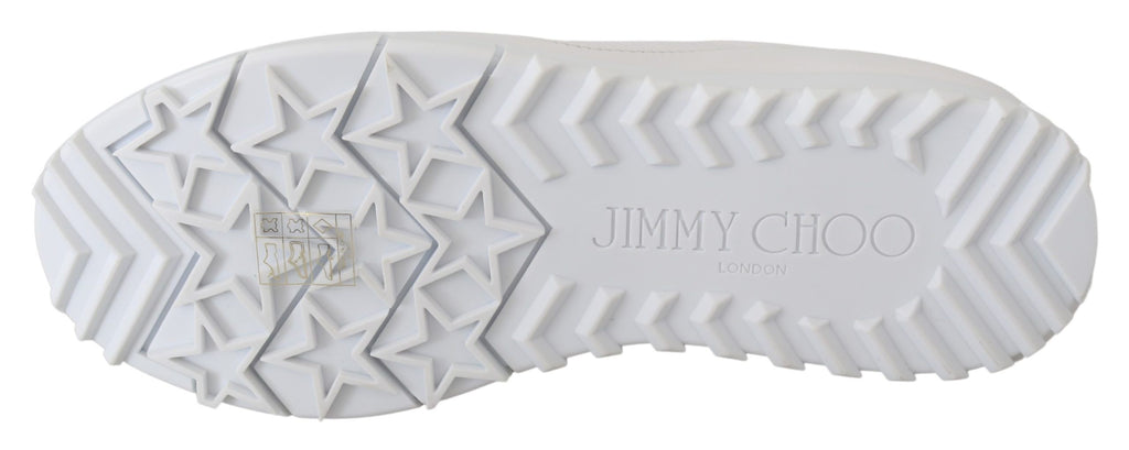 Jimmy Choo White Leather Monza Sneakers - Zeiniez