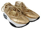 Jimmy Choo Gold Mesh Leather Michigan Sneakers - Zeiniez
