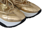 Jimmy Choo Gold Mesh Leather Michigan Sneakers - Zeiniez