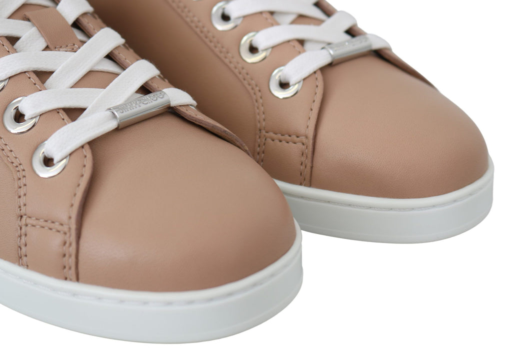 Jimmy Choo Powder Pink Leather Cash Sneakers - Zeiniez