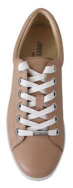 Jimmy Choo Powder Pink Leather Cash Sneakers - Zeiniez