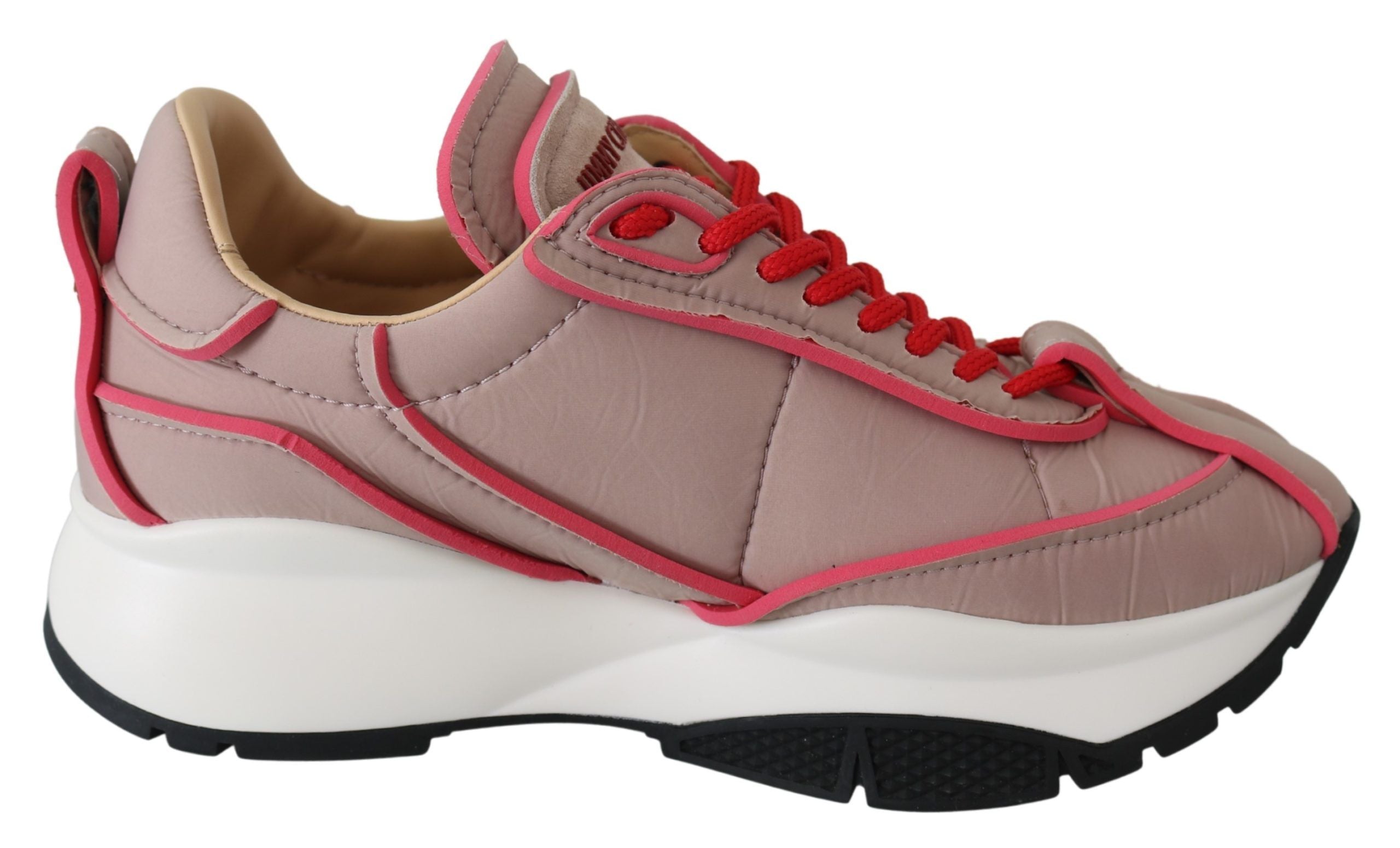 Jimmy Choo Ballet Pink and Red Raine Sneakers - Zeiniez