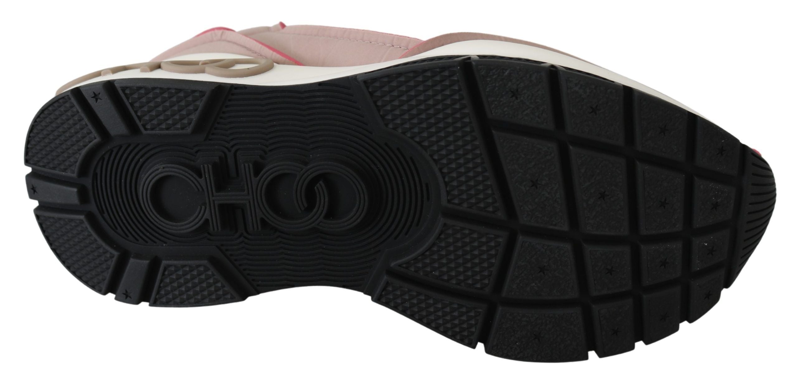 Jimmy Choo Ballet Pink and Red Raine Sneakers - Zeiniez
