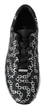Jimmy Choo Black and Silver Leather Monza Sneakers - Zeiniez