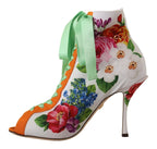 Dolce & Gabbana White Jersey Stretch Boots Open Toes Heels Shoes - Zeiniez