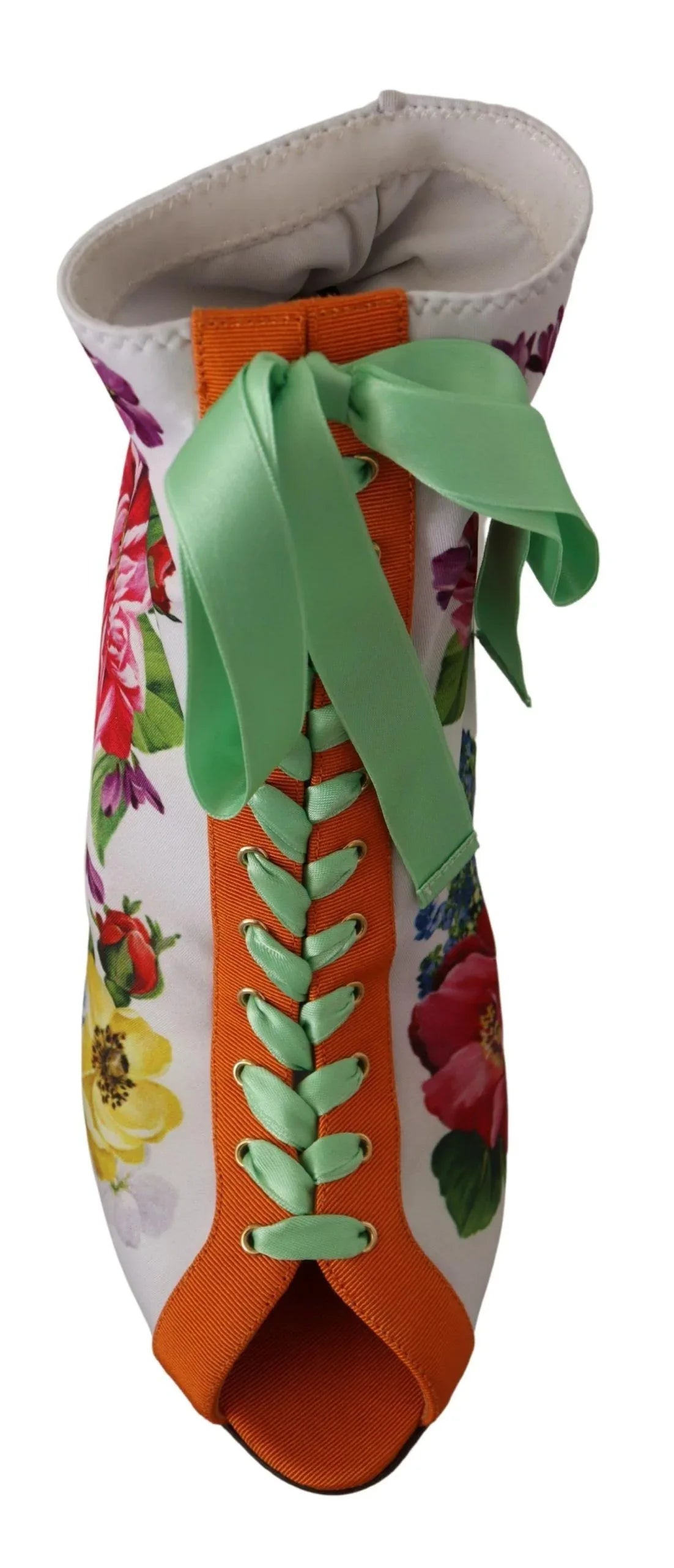 Dolce & Gabbana White Jersey Stretch Boots Open Toes Heels Shoes - Zeiniez