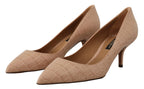 Dolce & Gabbana Beige Leather Pointed Heels Pumps Shoes - Zeiniez