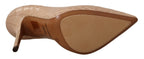 Dolce & Gabbana Beige Leather Bellucci Heels Pumps Shoes - Zeiniez