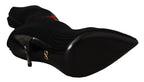Dolce & Gabbana Black Stretch Socks Red Roses Booties Shoes - Zeiniez