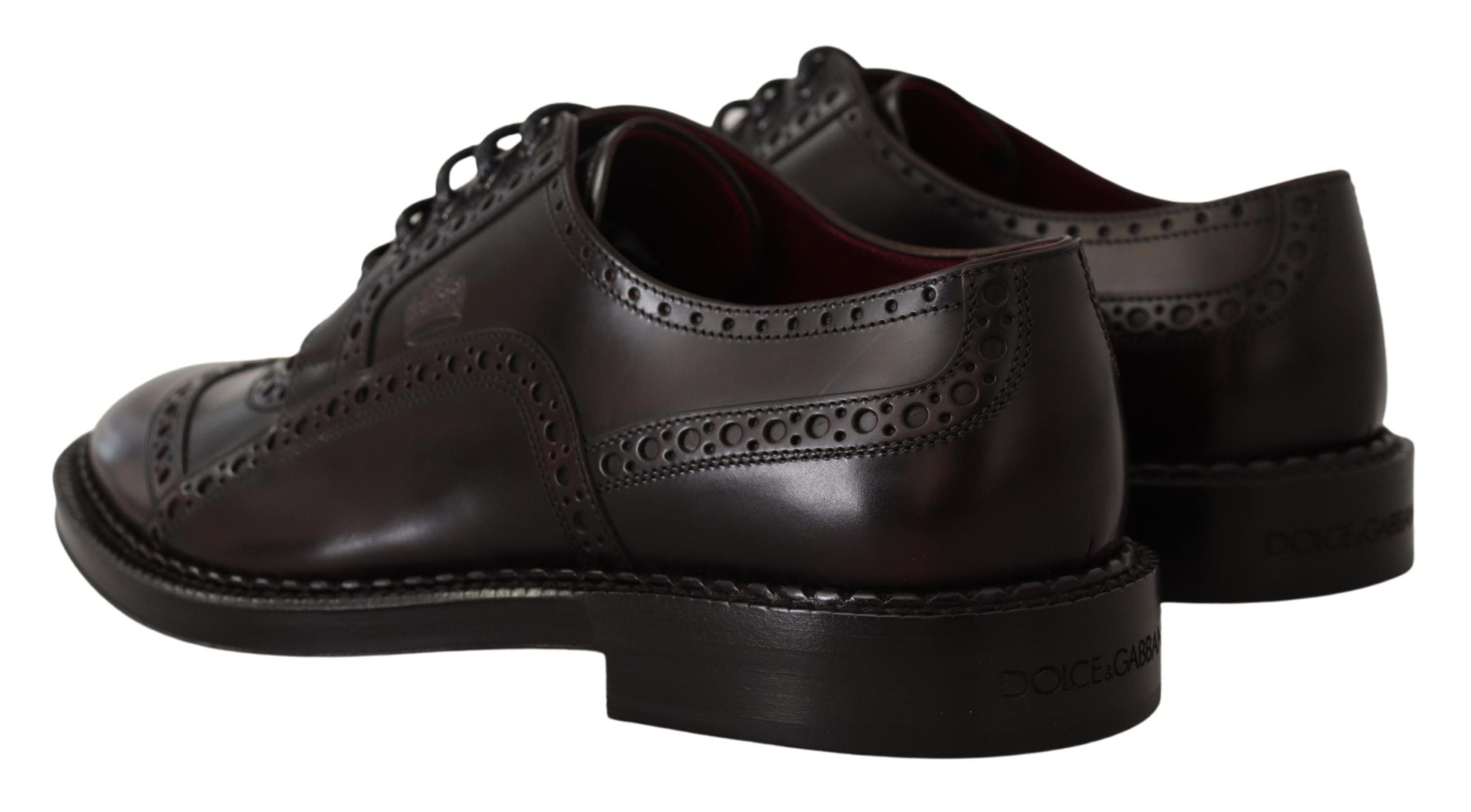 Dolce & Gabbana Purple Leather Oxford Wingtip Formal Shoes - Zeiniez