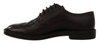 Dolce & Gabbana Purple Leather Oxford Wingtip Formal Shoes - Zeiniez