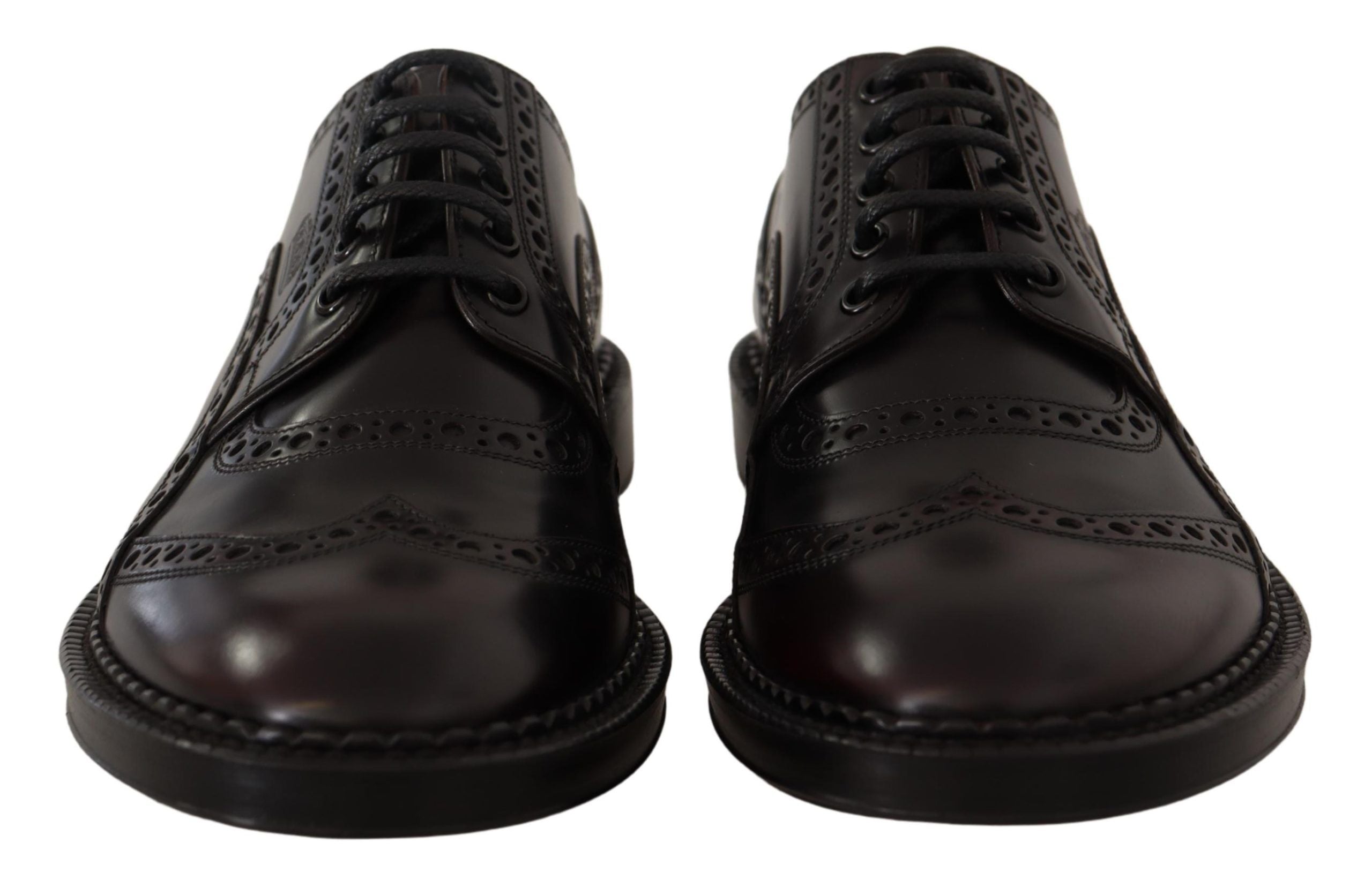 Dolce & Gabbana Purple Leather Oxford Wingtip Formal Shoes - Zeiniez