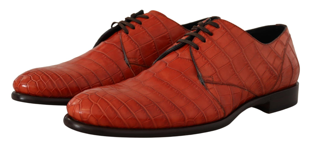 Dolce & Gabbana Orange Exotic Leather Dress Derby Shoes - Zeiniez