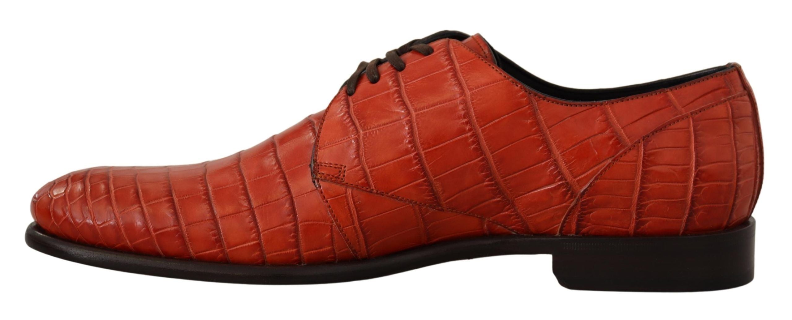 Dolce & Gabbana Orange Exotic Leather Dress Derby Shoes - Zeiniez