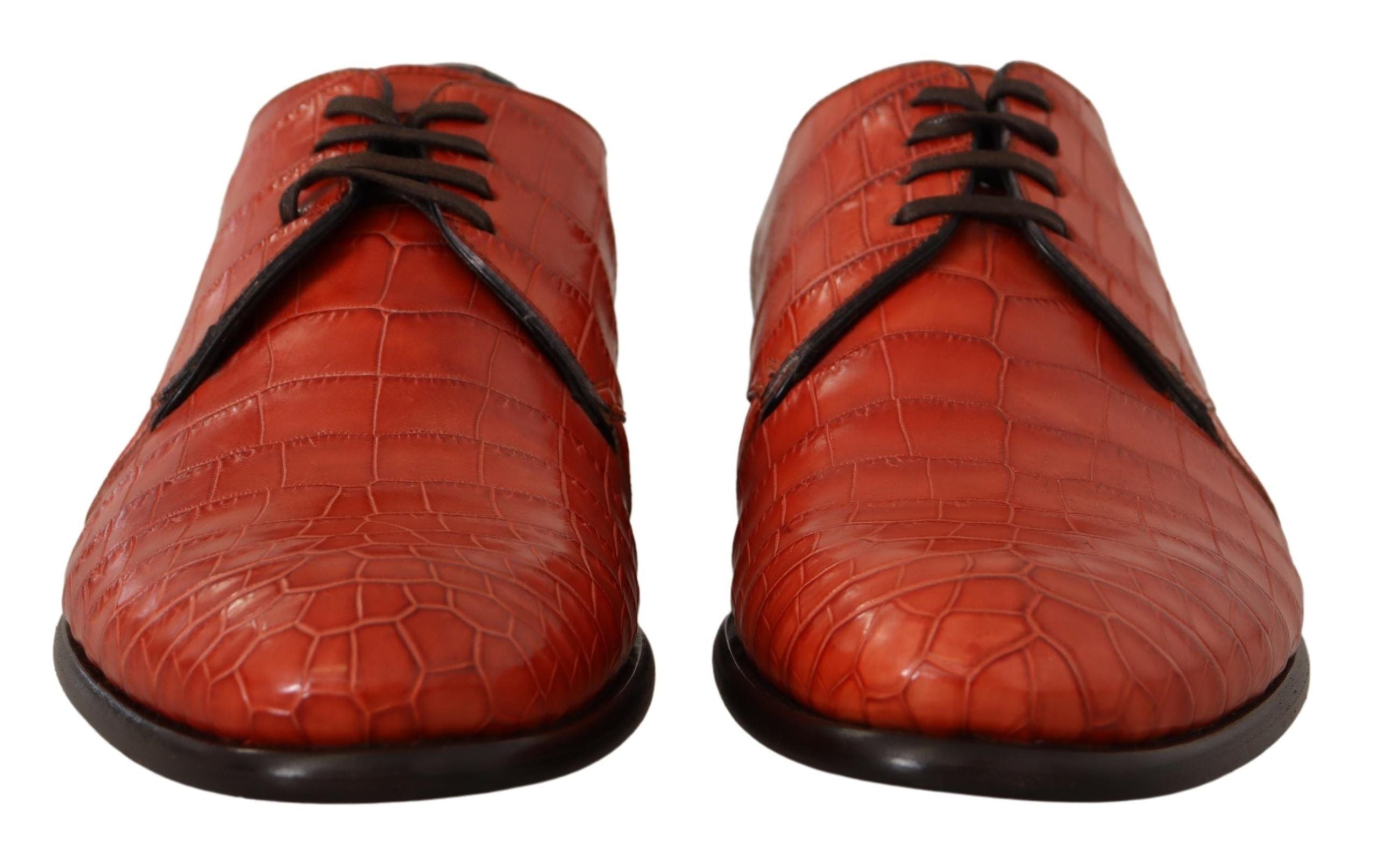 Dolce & Gabbana Orange Exotic Leather Dress Derby Shoes - Zeiniez