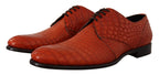 Dolce & Gabbana Orange Exotic Leather Dress Derby Shoes - Zeiniez