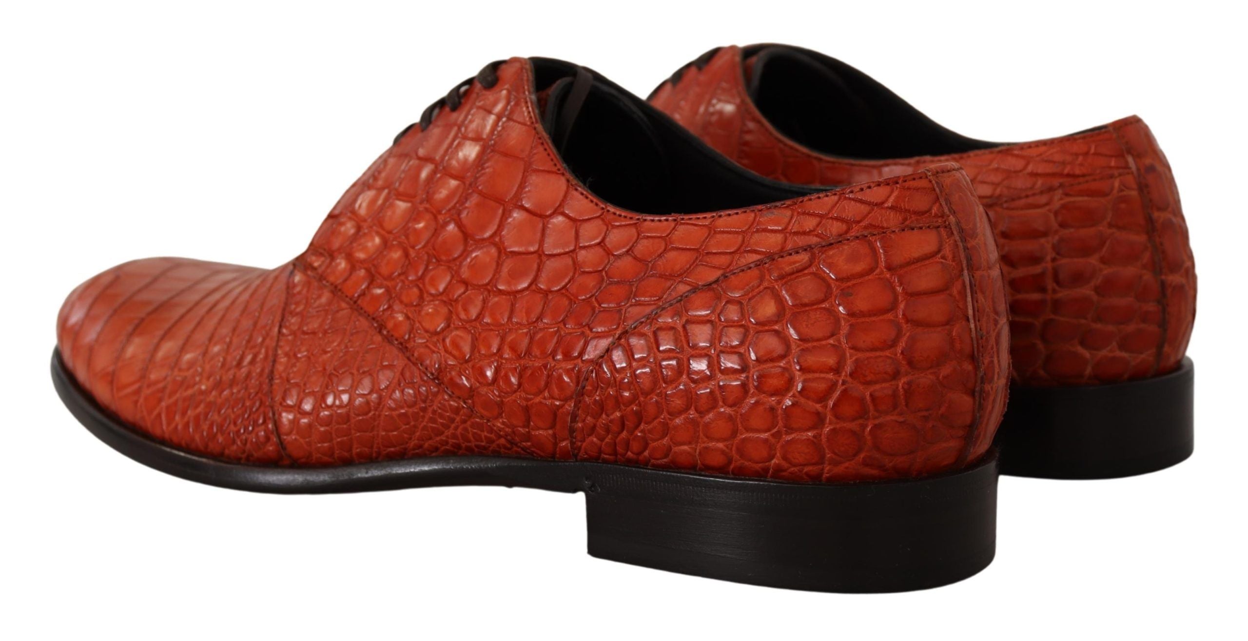 Dolce & Gabbana Orange Exotic Leather Dress Derby Shoes - Zeiniez