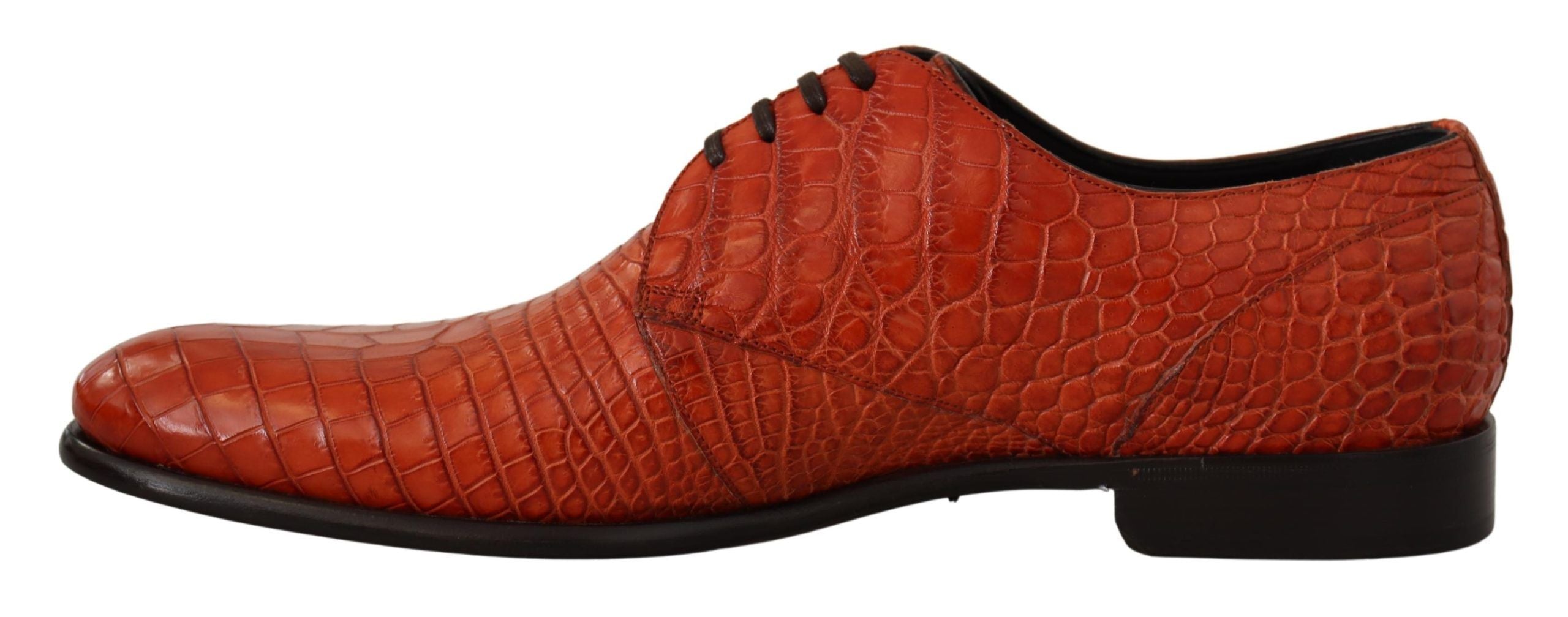 Dolce & Gabbana Orange Exotic Leather Dress Derby Shoes - Zeiniez