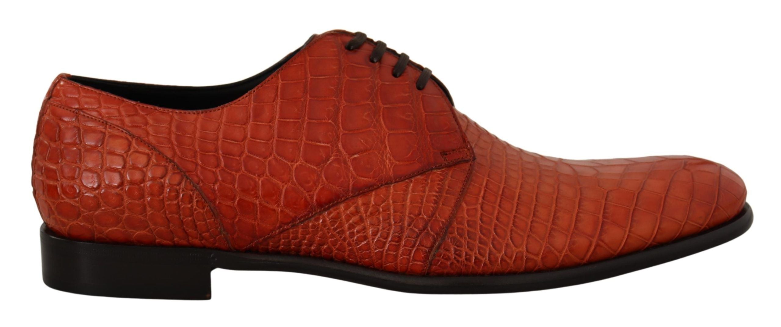 Dolce & Gabbana Orange Exotic Leather Dress Derby Shoes - Zeiniez