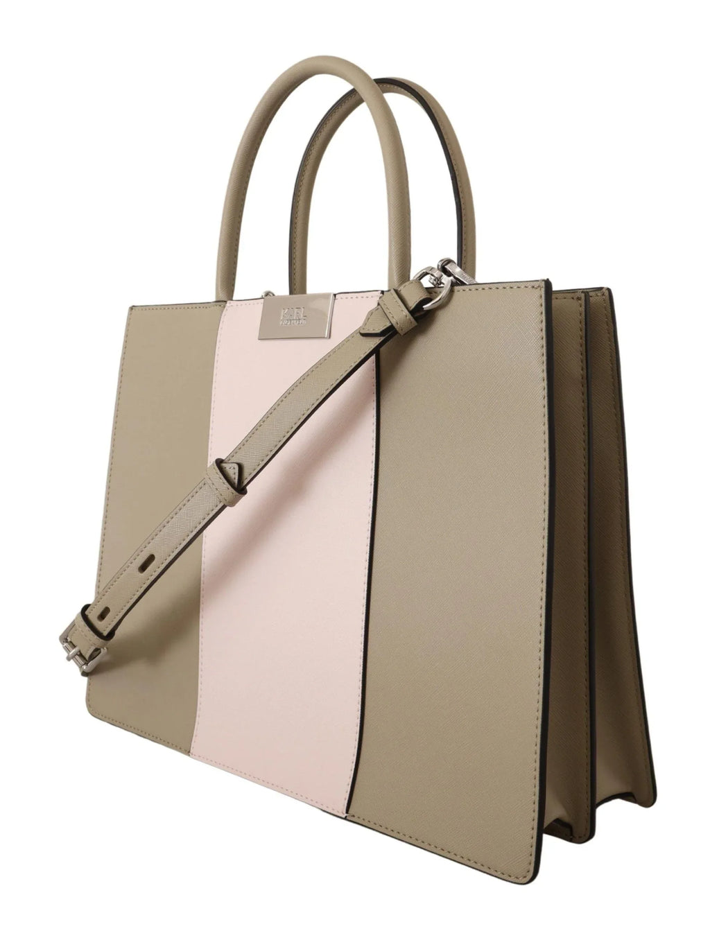 Karl Lagerfeld Sage Green Polyurethane Tote Shoulder Bag - Zeiniez