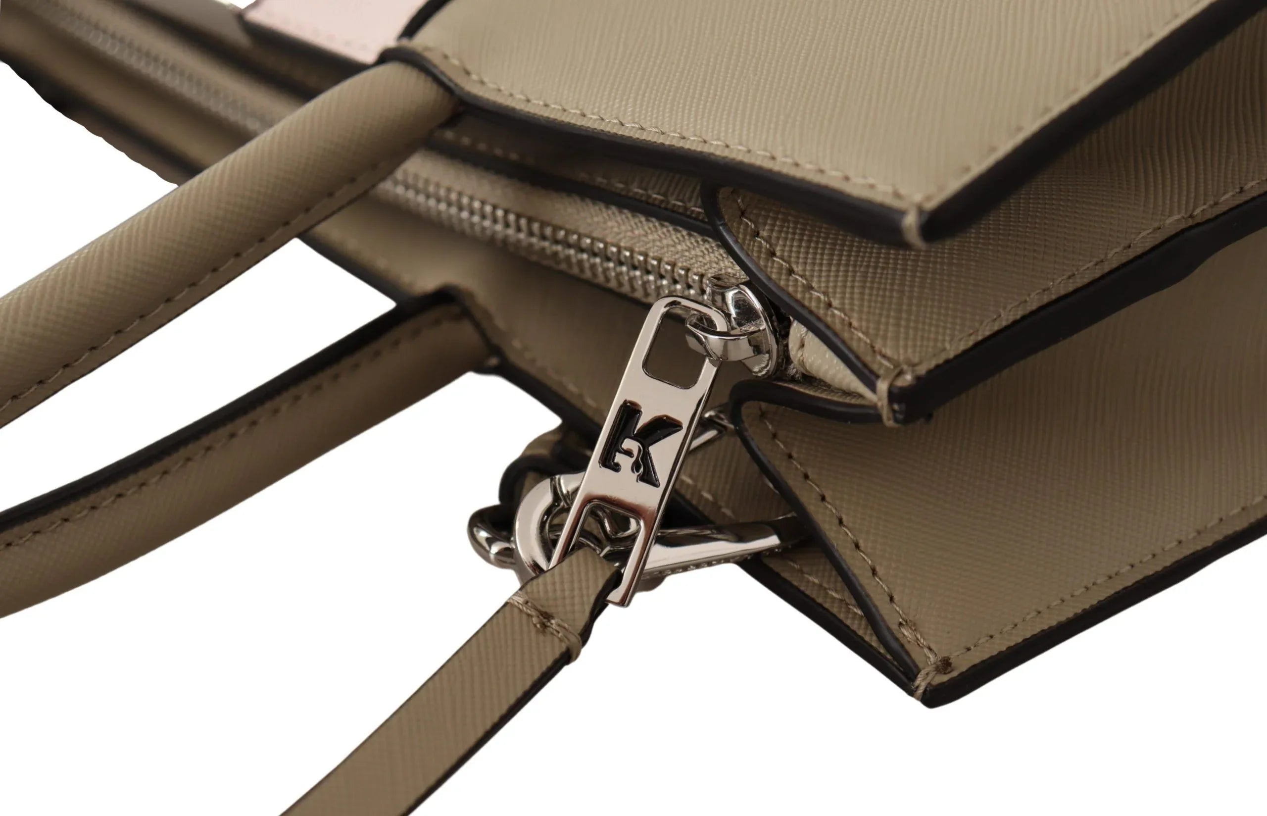 Karl Lagerfeld Sage Green Polyurethane Tote Shoulder Bag - Zeiniez