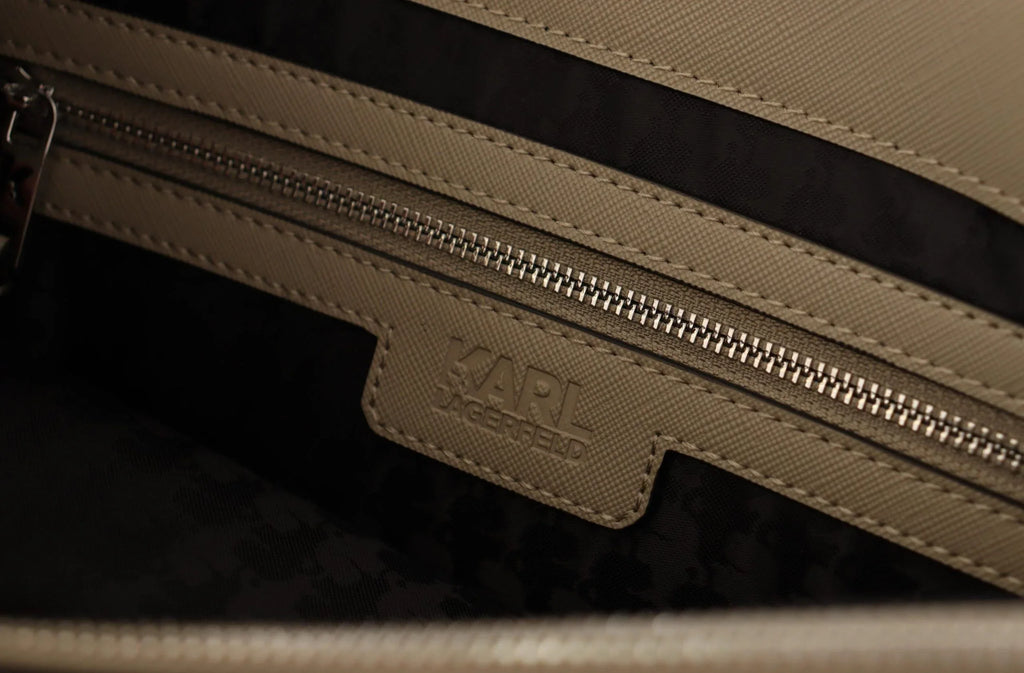 Karl Lagerfeld Sage Green Polyurethane Tote Shoulder Bag - Zeiniez