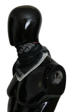 Costume National Dark Gray Wool Foulard Branded Scarf - Zeiniez