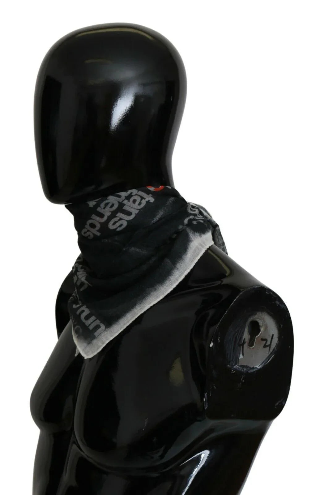 Costume National Dark Gray Wool Foulard Branded Scarf - Zeiniez