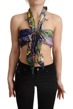 Dolce & Gabbana Multicolor Foulard Silk Halter Cropped Top - Zeiniez