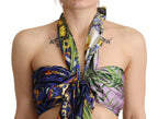 Dolce & Gabbana Multicolor Foulard Silk Halter Cropped Top - Zeiniez