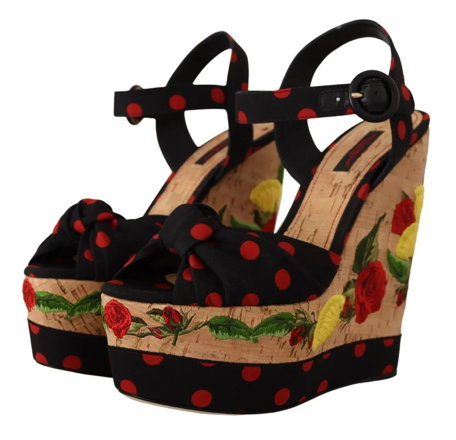 Dolce & Gabbana Multicolor Platform Wedges Sandals Charmeuse Shoes - Zeiniez