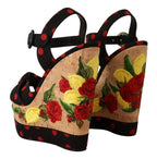 Dolce & Gabbana Multicolor Platform Wedges Sandals Charmeuse Shoes - Zeiniez