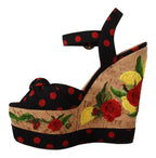 Dolce & Gabbana Multicolor Platform Wedges Sandals Charmeuse Shoes - Zeiniez
