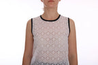 Dolce & Gabbana White Lace Floral Nylon Tank T-shirt - Zeiniez