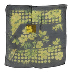 GF Ferre Black Yellow Floral Wrap Shawl Foulard Scarf - Zeiniez