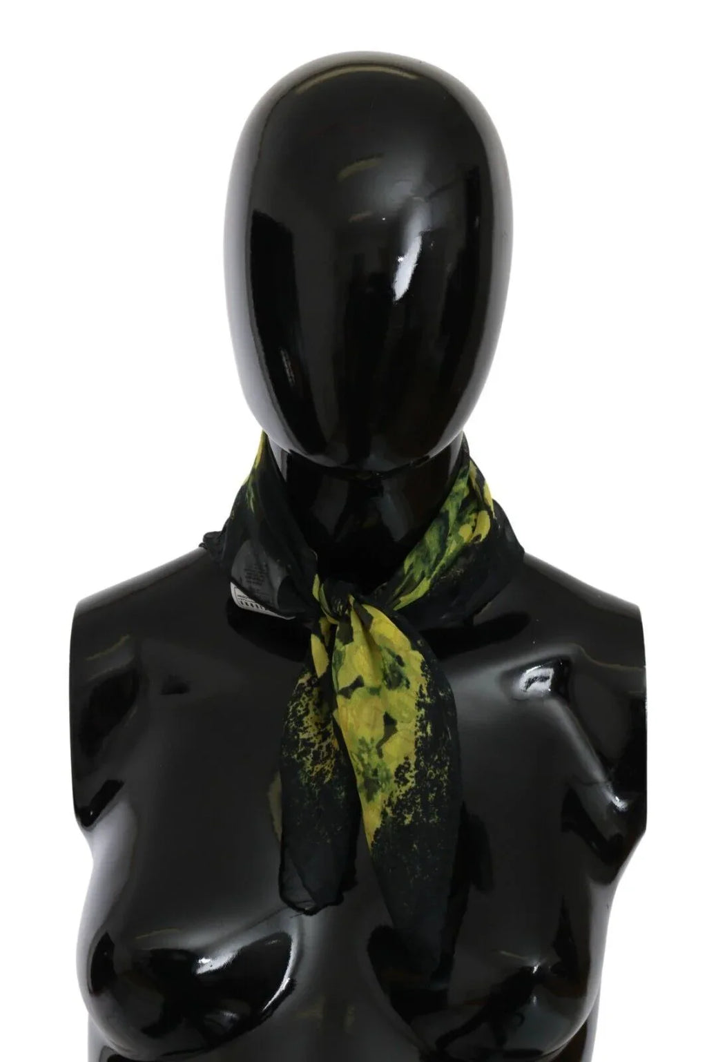 GF Ferre Black Yellow Floral Wrap Shawl Foulard Scarf - Zeiniez