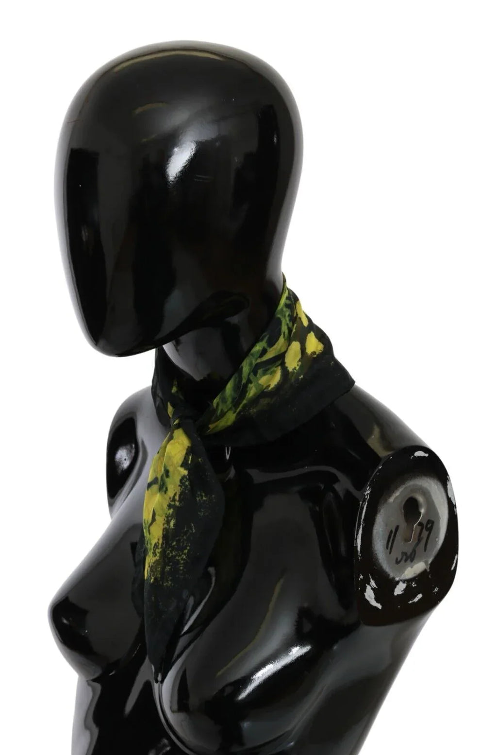 GF Ferre Black Yellow Floral Wrap Shawl Foulard Scarf - Zeiniez