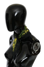 GF Ferre Black Yellow Floral Wrap Shawl Foulard Scarf - Zeiniez