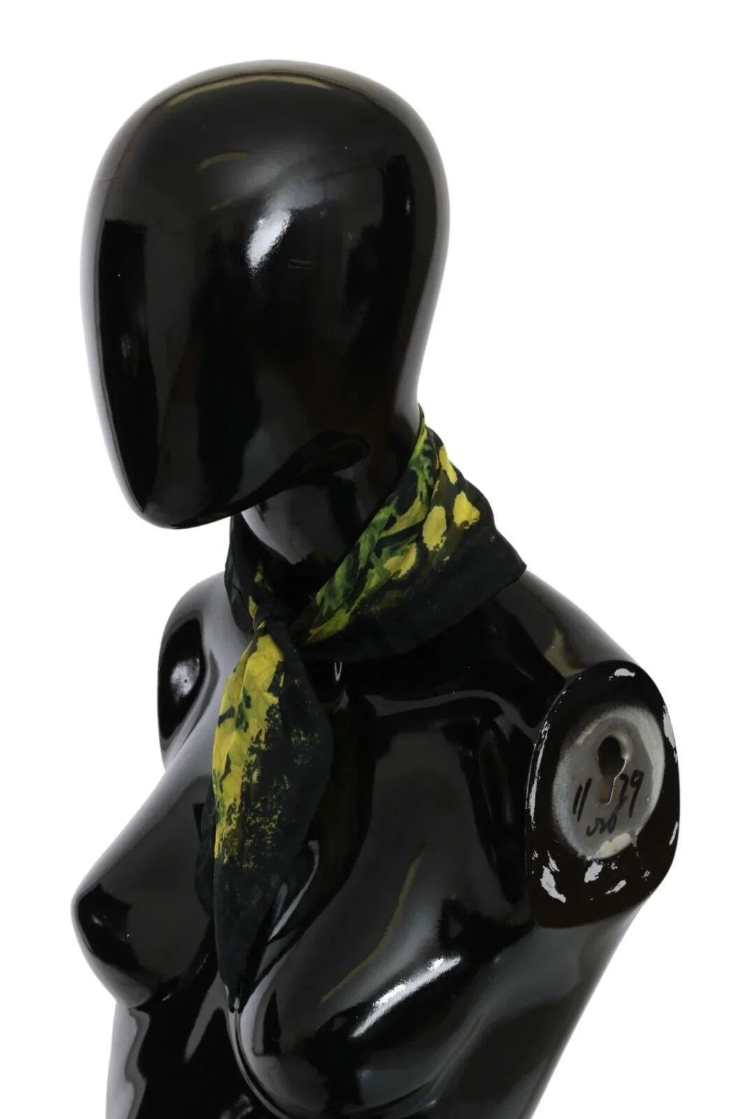 GF Ferre Black Yellow Floral Wrap Shawl Foulard Scarf - Zeiniez