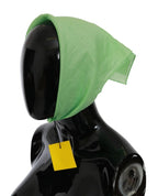 Versace Apple Green Linen Square Foulard Head Wrap Scarf - Zeiniez