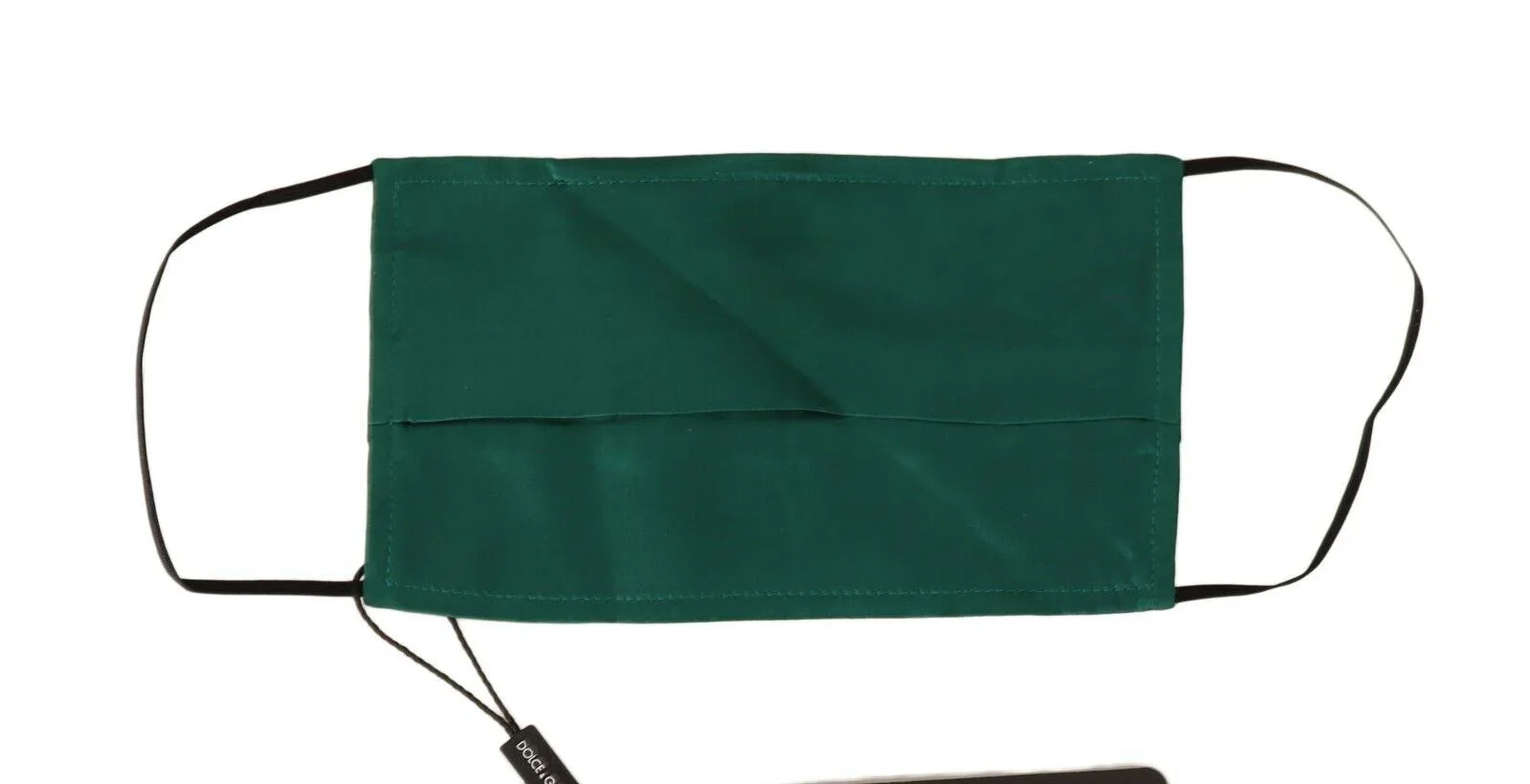 Dolce & Gabbana Green Silk Pleated Elastic Ear Strap Face Mask - Zeiniez