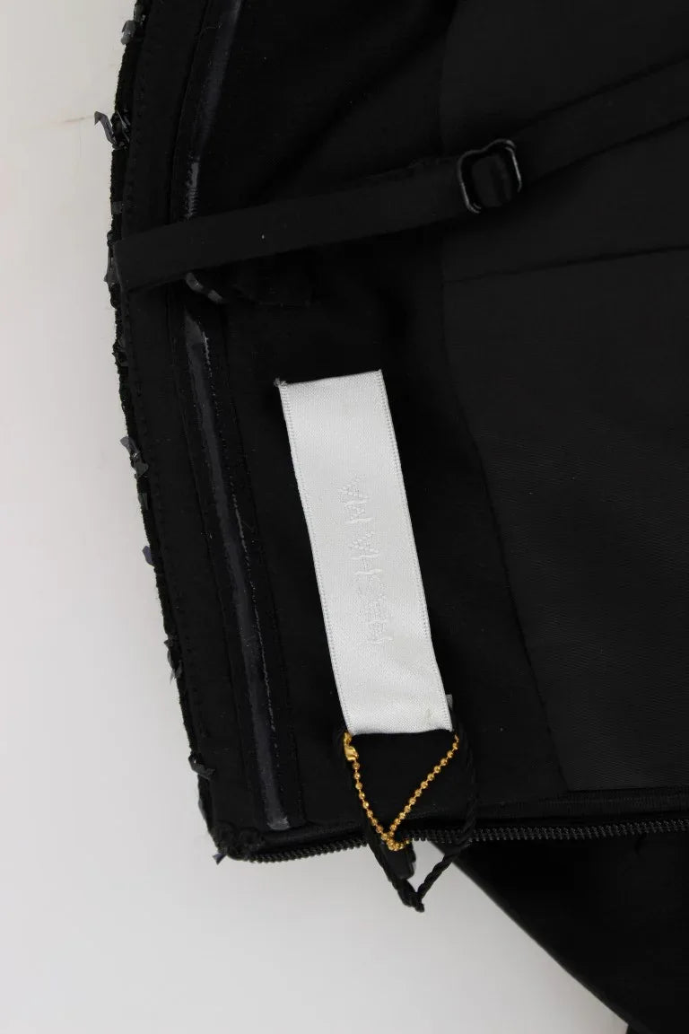 Masha Ma Black Strapless Embellished Pencil Dress - Zeiniez