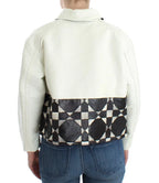 Andrea Pompilio White Black Cropped Leather Jacket - Zeiniez