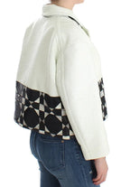 Andrea Pompilio White Black Cropped Leather Jacket - Zeiniez