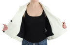 Andrea Pompilio White Black Cropped Leather Jacket - Zeiniez