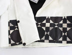 Andrea Pompilio White Black Cropped Leather Jacket - Zeiniez