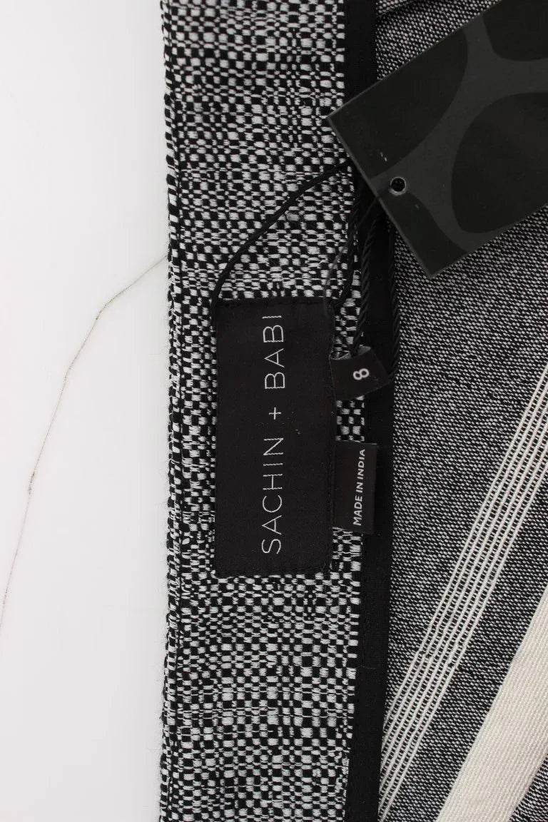 Sachin & Babi Gray Black Liza Leather Straight Pencil - Zeiniez