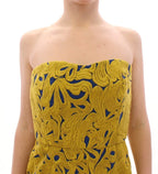 Sachin & Babi Blue Yellow Strapless Bubble Mini Shift Dress - Zeiniez