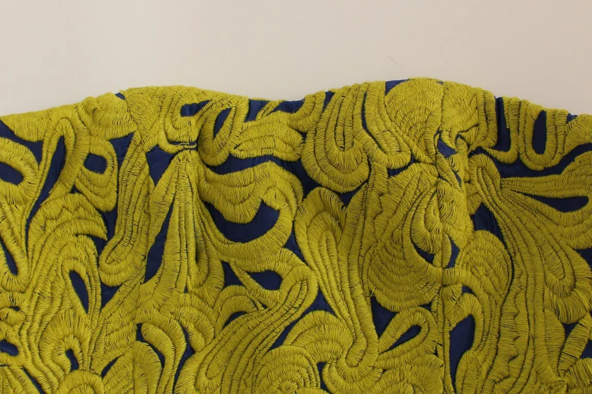 Sachin & Babi Blue Yellow Strapless Bubble Mini Shift Dress - Zeiniez