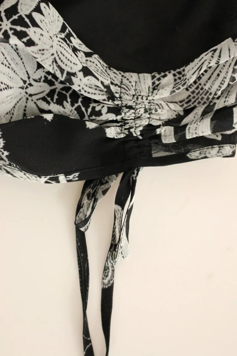 Sachin & Babi Black Silk Floral Pattern Shift Coctail Dress - Zeiniez